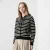 미*** 스트라이프 니트 후드집업(여성)