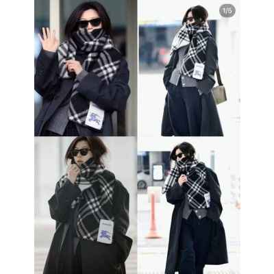 버** 전지현 체크 울스카프 머플러