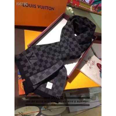 루* 다미에 로고 블랙 머플러