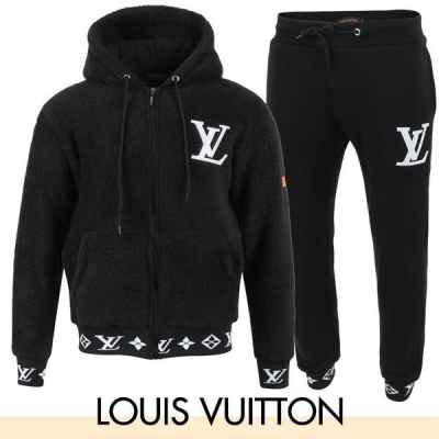 루* 로고 자수 시보리 양털 셋업 기모 원단