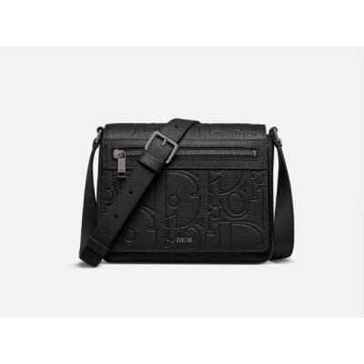 디* 플랩 스트랩백 블랙 Di*r Gravity 가죽  블랙 그레인 송아지 가죽 풀박스