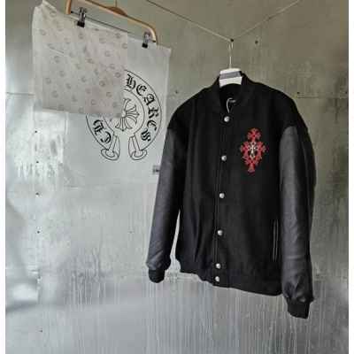 크* 레더 바시티 자켓