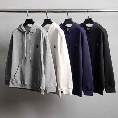 아** 블랙와펜 코튼 후드티