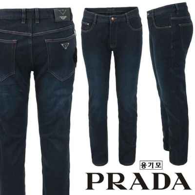 프** 스틸 로고 진청 슬림 일자진 융 기모 원단