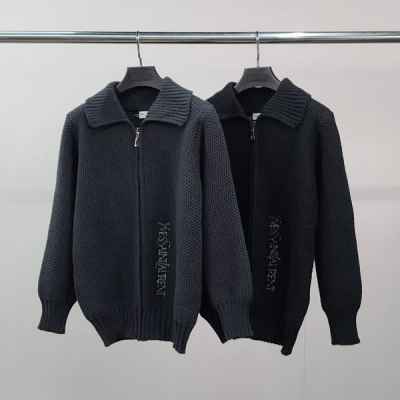 생** 로고자수 울 가디건