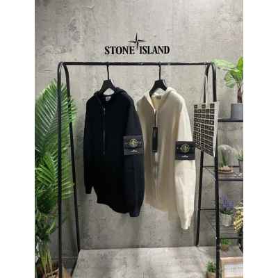 스* 와펜 후드 집업 니트