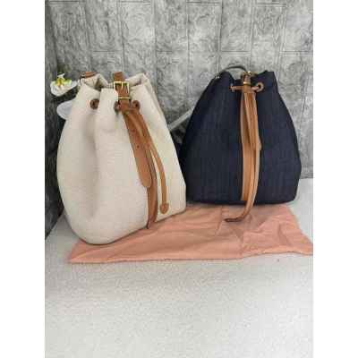 미*** 캔버스 레더 버킷백