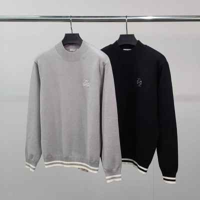 로** 로고자수 라인 니트