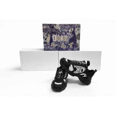 디* 크로노 스니커즈 블랙 메시  화이트 톤 래미네이트 레더이펙트 패널