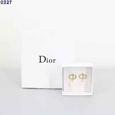 디* CD로고 큐빅 진주 귀걸이