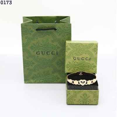 구* 크리스탈 하트 GG로고 골드 뱅글 팔찌