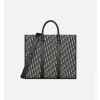 디* EastWest 토트백 베이지  블랙 Oblique 자카드 블랙 그레인 송아지 가죽