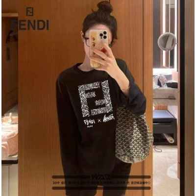 펜* 레터링 FF로고 디자인 긴팔티셔츠 (시보리없음)