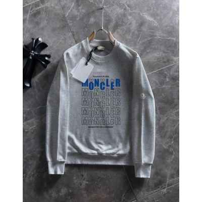 블루 타이포 아웃라인 맨투맨