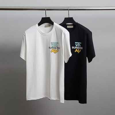 버** 투톤 패턴 코튼 반팔티