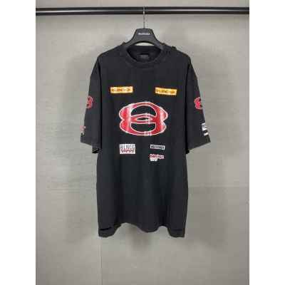 발**** 멀티로고 워싱 티셔츠