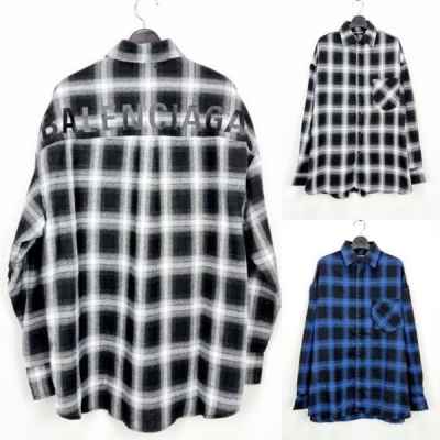 발**** 백로고 체크셔츠