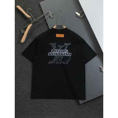 루* lv비쥬 자수로고 반팔 티셔츠