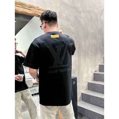 루* LV 로고 자수 반팔 티셔츠