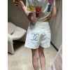 샤* 그라데이션 비즈 화이트 데님 숏팬츠  수입