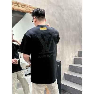 루* LV 로고 자수 반팔 티셔츠