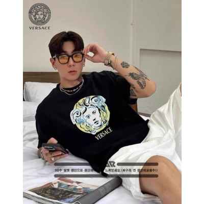베*** 페인트 메두사 로고 디자인 반팔 티셔츠