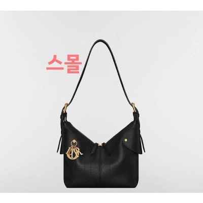 디* Voyage 스몰 백 블랙 플랫 매크로까나쥬 그레인 송아지 가죽