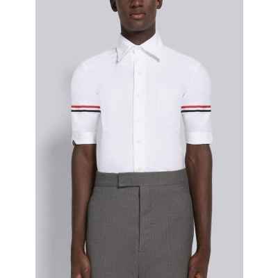 톰* 삼선 그로그랭 암밴드 옥스포드 반팔셔츠