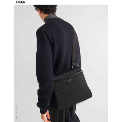 프** Re-Nylon and Saffiano shoulder bag