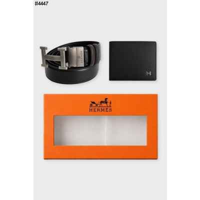 에*** 무광 H 버틀 블랙 레더 벨트 & H 스틸 로고 토고 레더 반지갑