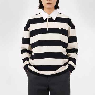 아** 스트라이프 카라긴팔