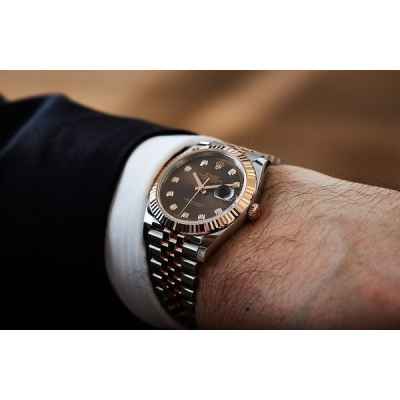 로** 데이트 저스트 텐포인트 초코 41mm